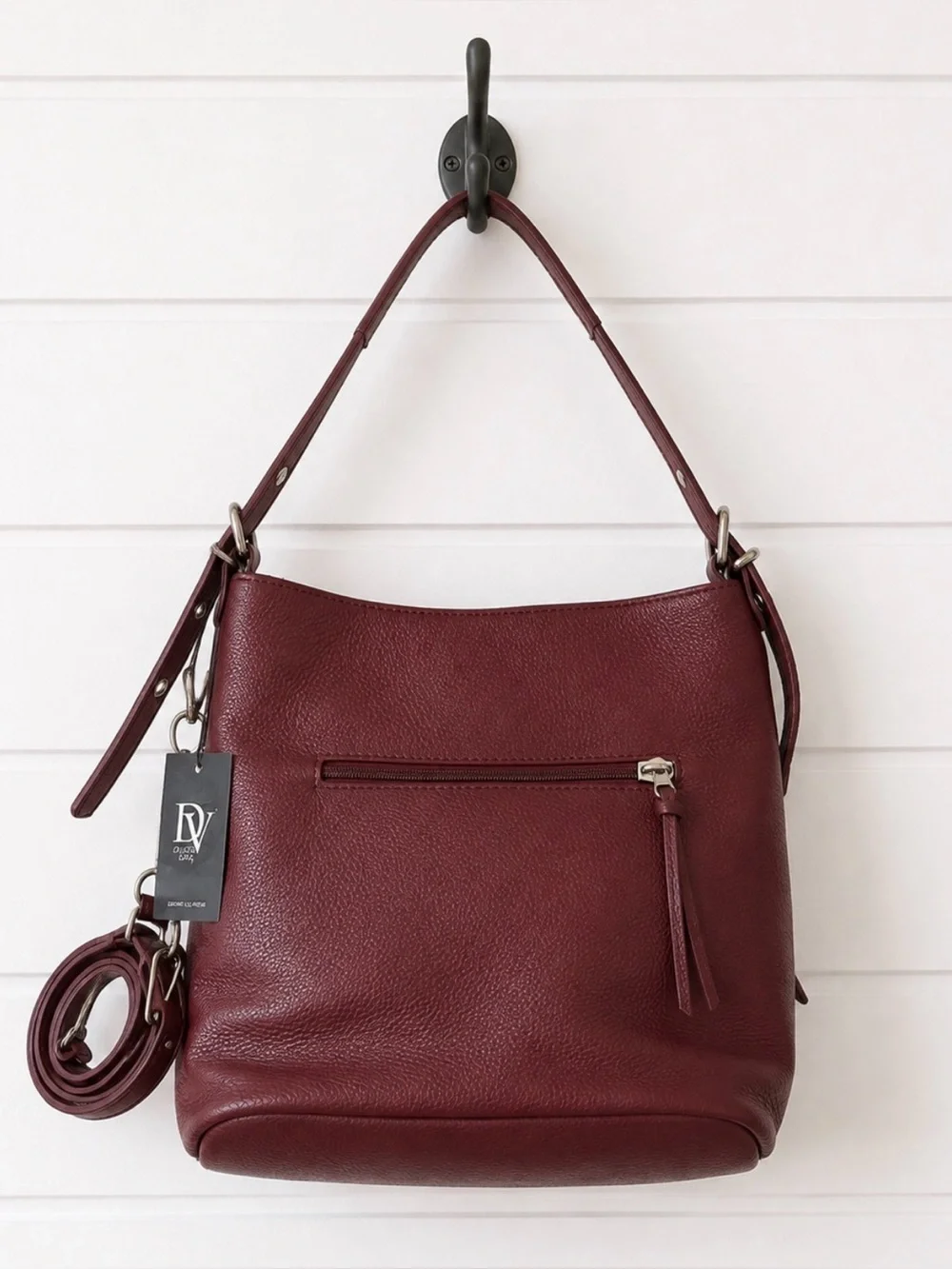 Diva’s Bag Burgundy Italian Leather Shoulder & Crossbody Bag
